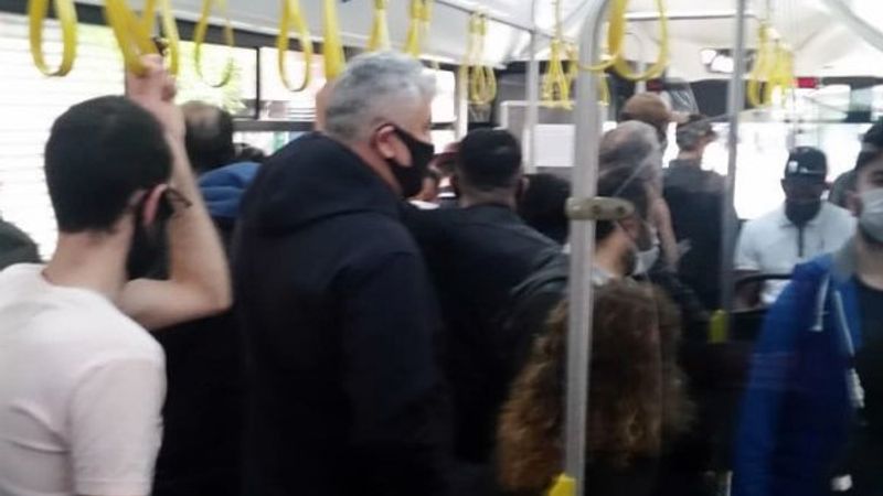 İETT otobüsündeki yoğunluk pes dedirtti