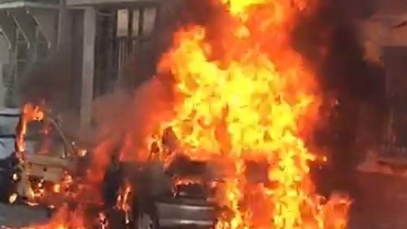 Balıkesir’de LPG'li otomobil alev topuna döndü