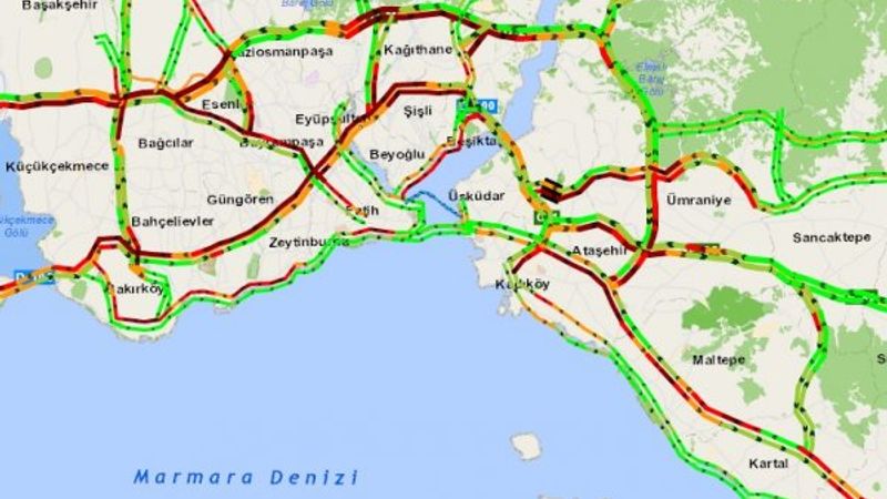 İstanbul'da trafik yoğunluğu