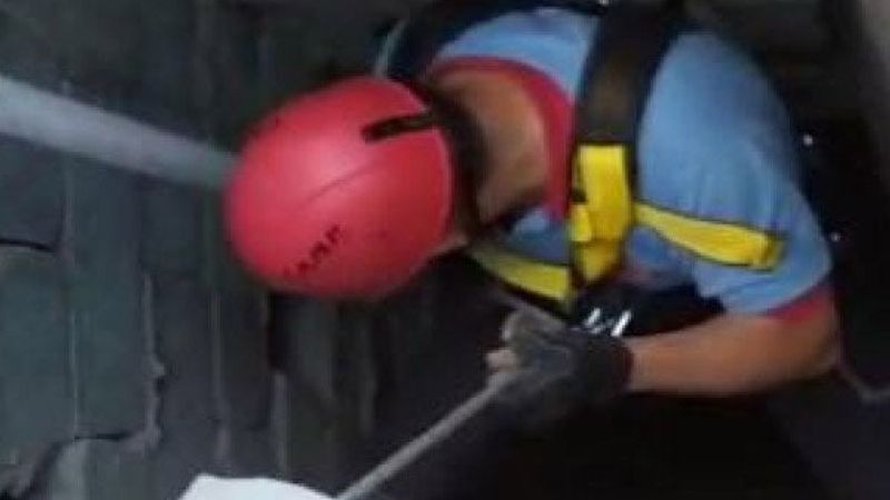 Havalandırma boşluğuna düşen yavru kedi kurtarıldı