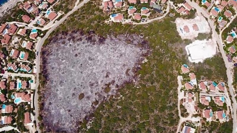 Kaş'ta yanan ormanlık alana imar çıktı