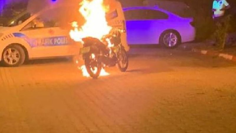 Aydın'da polis ceza yazınca, motosikletini yaktı