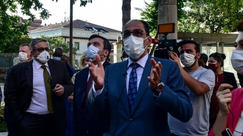 Kalın, büyükelçilerle Ayasofya Camii'ni ziyaret etti