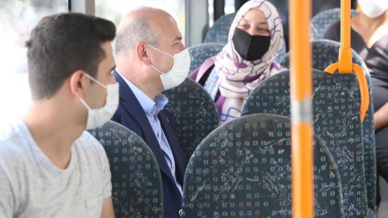 Süleyman Soylu, bakanlığa otobüsle gitti