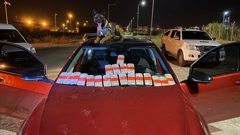 Van'da aracın tavan döşemesine zulalanan eroin Bozo’ya takıldı