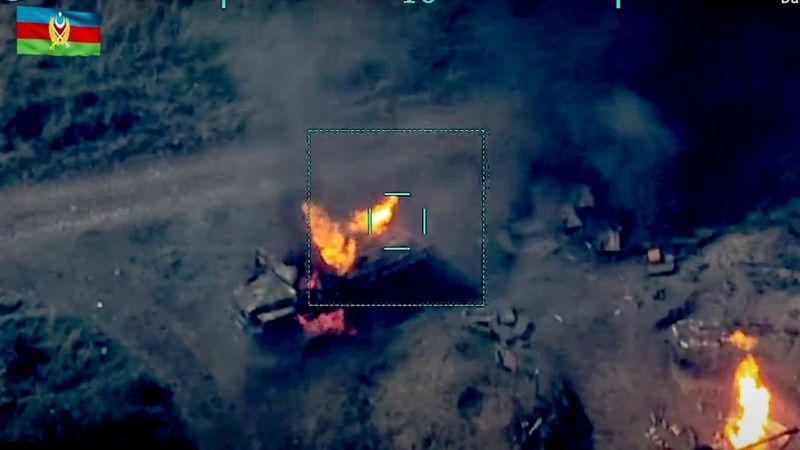 Ermenistan'a ait askeri araçların imha anı