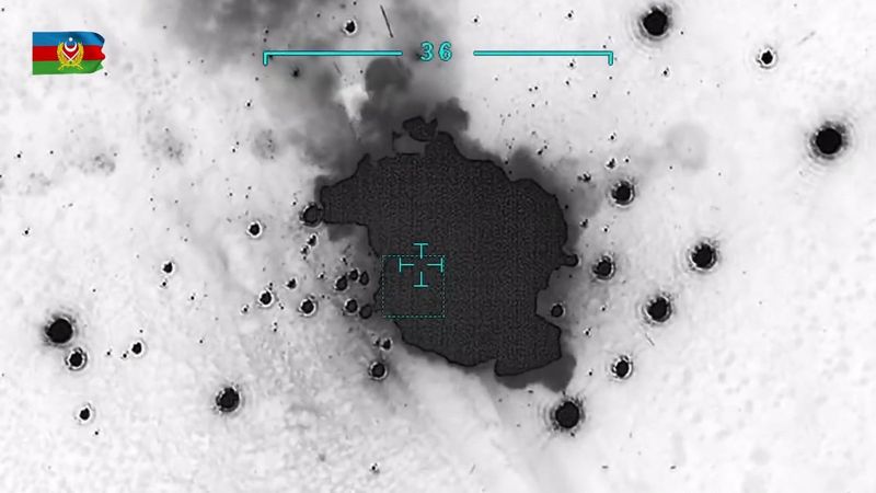 Azerbaycan ordusu Ermenistan konvoyunu yerle bir etti