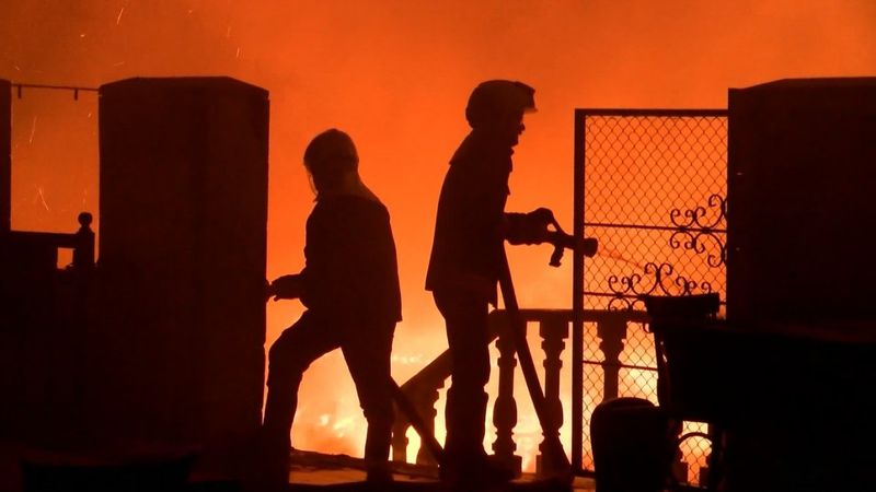 Ankara'daki Estergon Kalesi'nde yangın çıktı