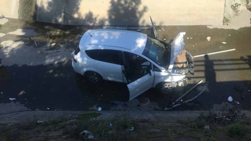 Eyüpsultan'da su kanalına uçtuğu kazayı gülerek anlattı