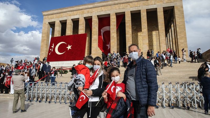 29 Ekim Cumhuriyet Bayramı coşkusu Anıtkabir'de yaşandı