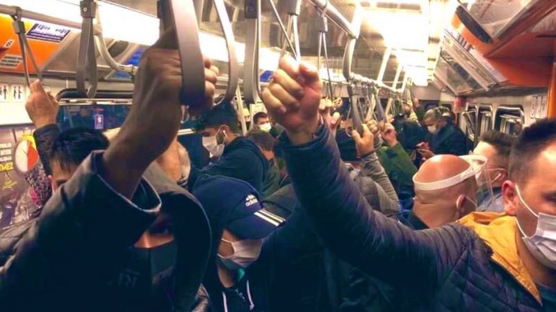 İstanbul'da toplu ulaşımda korkutan kalabalık