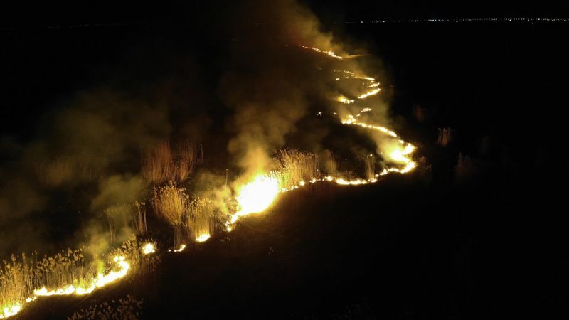 Eber Gölü’nde 1 milyon dolar küle döndü