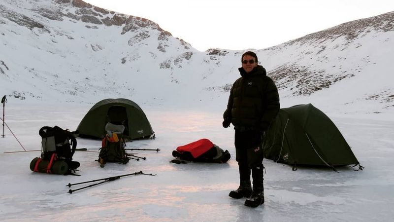 Uludağ’daki donan göller üzerinde kamp yaptılar