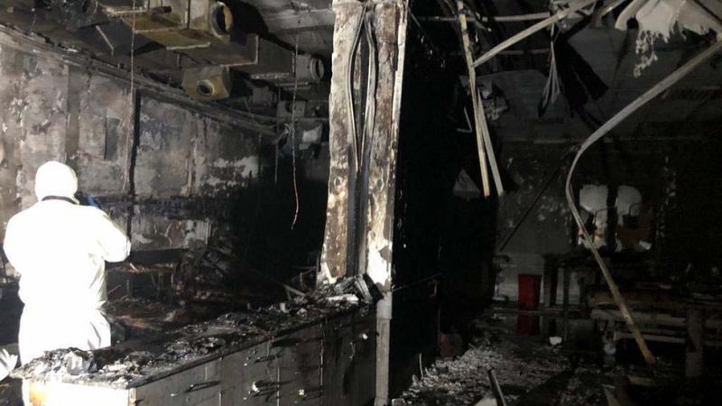 Gaziantep'te oksijen tüpü patlayan hastaneden görüntüler