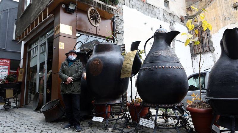 Trabzonlu bakır ustasının devasa ürünleri