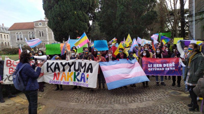 Boğaziçi Üniversitesi'nde LGBT protestosu