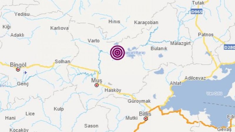 Muş’ta 3.8 büyüklüğünde deprem