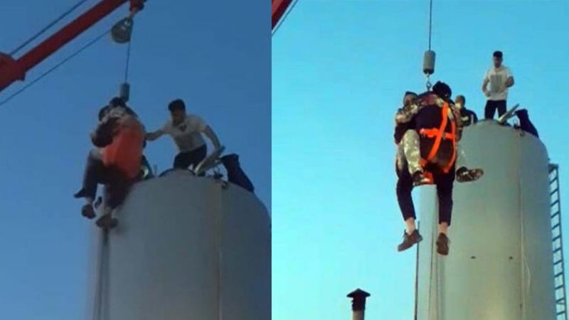 Gaziantepli çift 10 metrelik su deposundan 15 saat sonra kurtarıldı