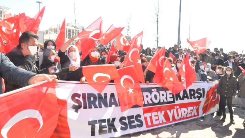 Şırnak’ta Gara katliamına tepki yürüyüşü yapıldı