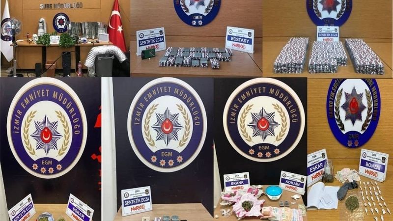 İzmir’de uyuşturucu operasyonlarında 15 tutuklama