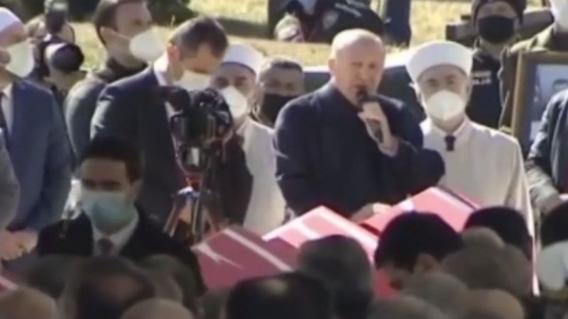 Cumhurbaşkanı Erdoğan, şehitlere veda töreninde konuştu