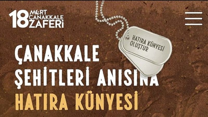 Çanakkale Zaferi hatıra künyesi nasıl alınır? 18 Mart Çanakkale Zaferi hatıra künyesi oluşturma ekranı