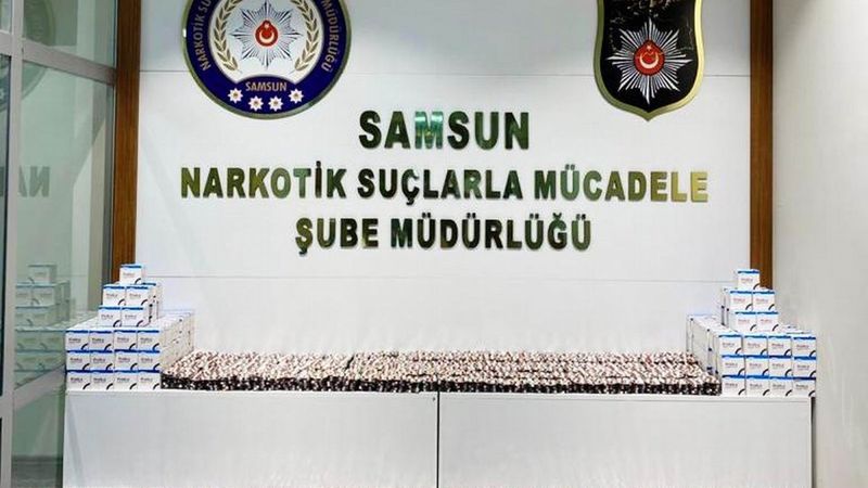 Samsun'da 16 bin 821 adet uyuşturucu hap ele geçirildi