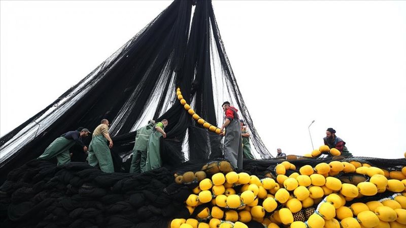 Doğu Karadenizli balıkçılar ağlarını topluyor