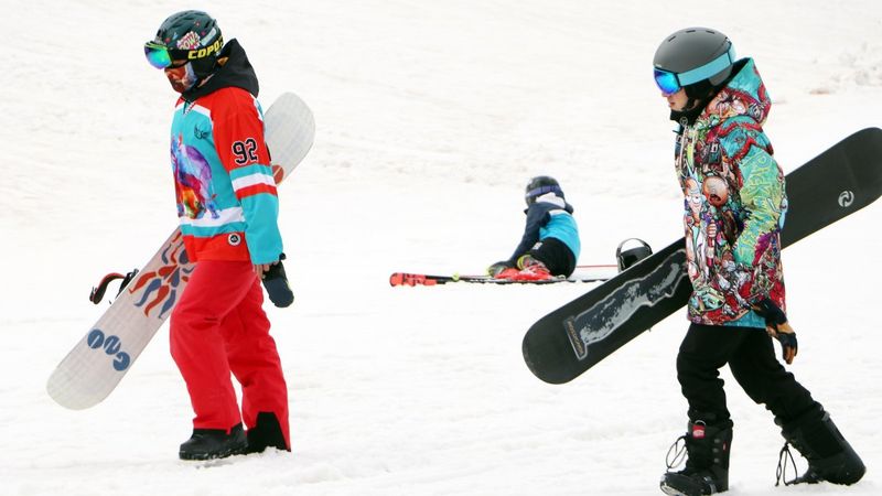 Palandöken'de nisanda kayak keyfi