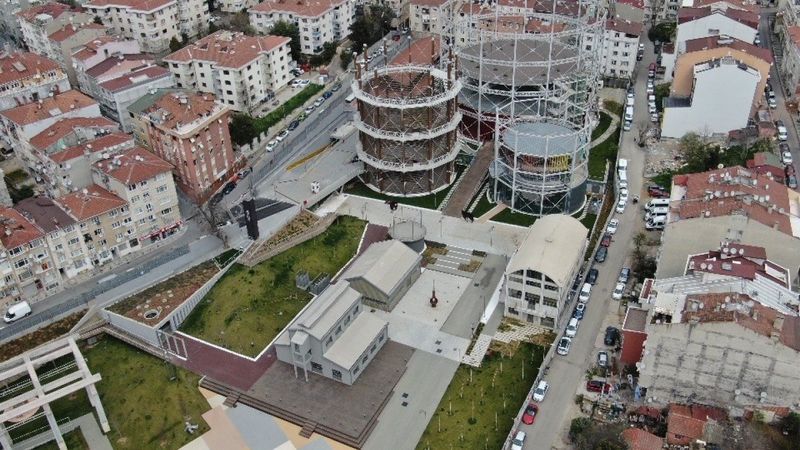 Kadıköy’de restore edilen Hasanpaşa Gazhanesi havadan görüntülendi
