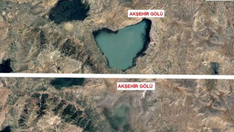 36 yıllık uydu fotoğraflarıyla gölleri vuran kuraklık belgelendi