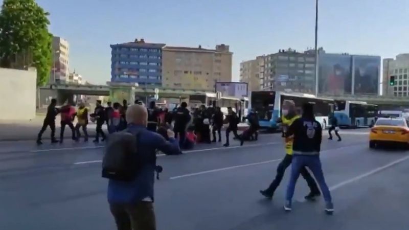 İstanbul’da kısıtlama gününde 1 Mayıs eylemleri