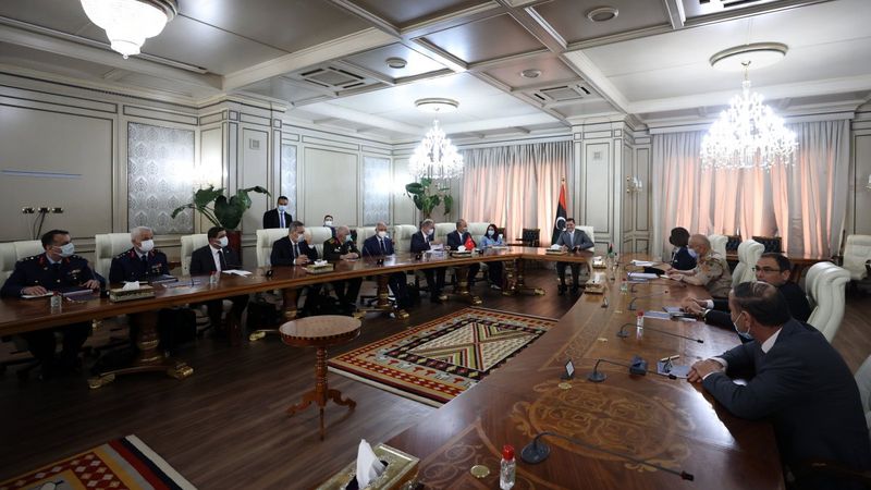 Bakan Akar, Çavuşoğlu ve Fidan, Libya Başbakanı Dibeybe ile görüştü