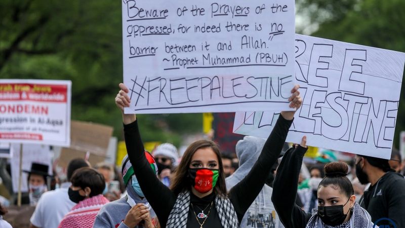 ABD'de Filistinli Müslümanlar için destek yürüyüşü
