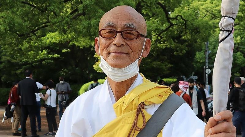 Japonya'daki Budist rahipten Filistin'e destek