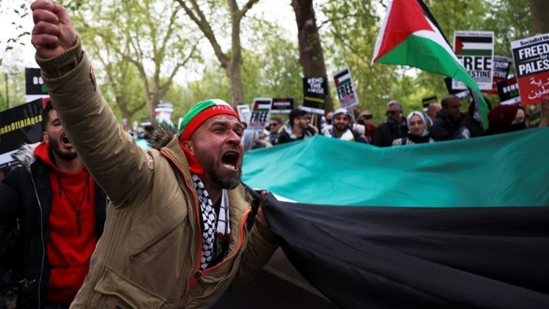 Londra'da Filistin'e destek eylemi