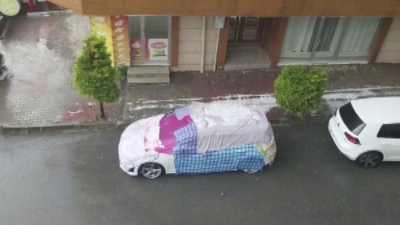 İstanbul'da doluya karşı battaniyeli önlem