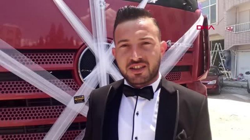 Bursa'da tır gelin aracı oldu: Tırla gelmezsen bu düğün olmaz