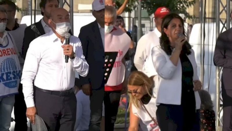 HDP'nin İzmir mitingine CHP İl Başkanlığı tam kadro katıldı