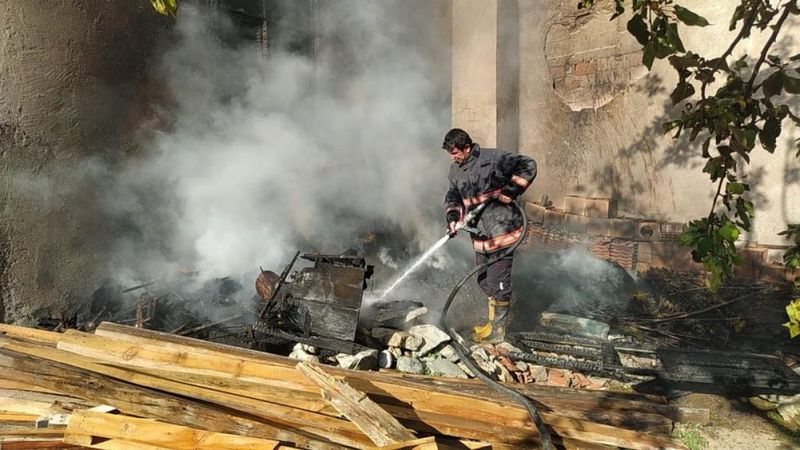 Çorum'da bir evde yangın çıktı