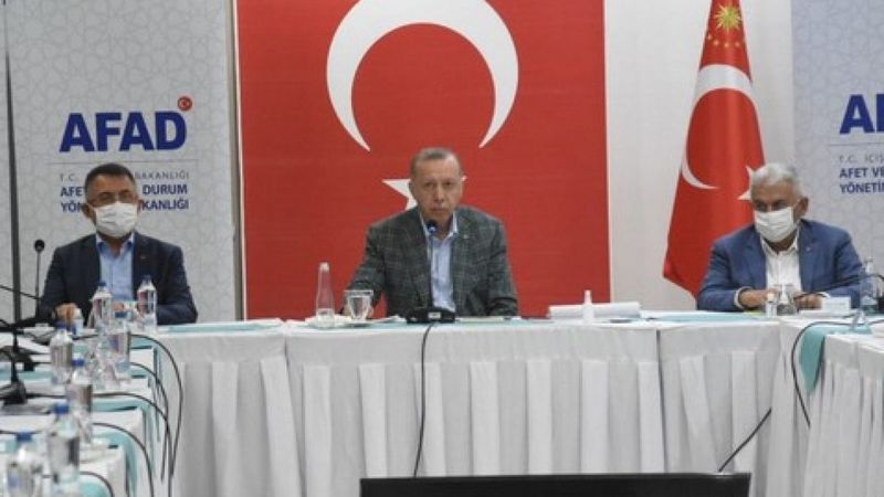 Cumhurbaşkanı Erdoğan yangın bölgesi Marmaris'te