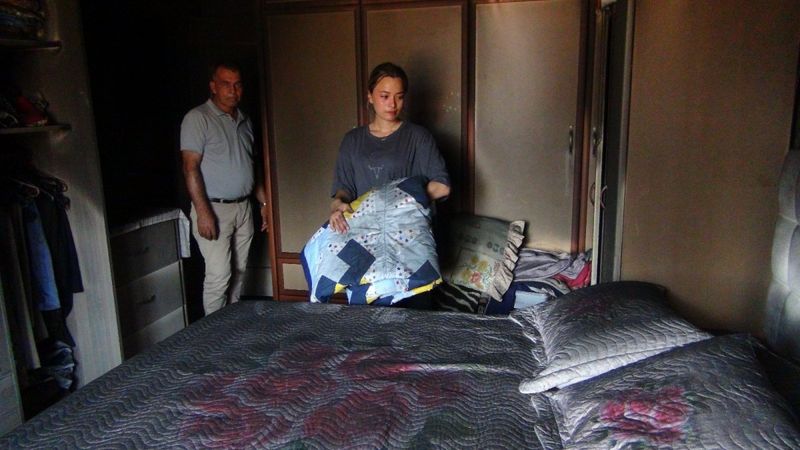 Mersin'de genç kızın çeyizi yangında kül oldu