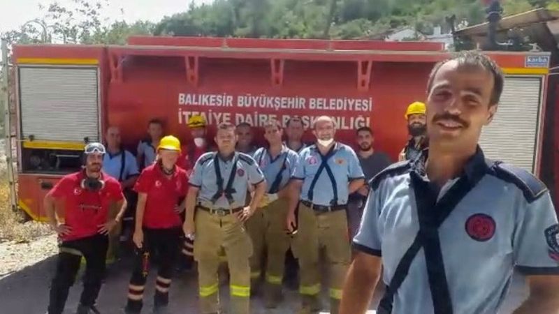 İtfaiye personelinden eşine videolu doğum günü sürprizi