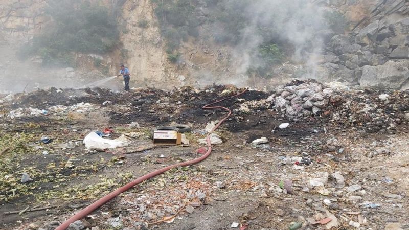 Bursa'da çöplük alanda yangın çıktı