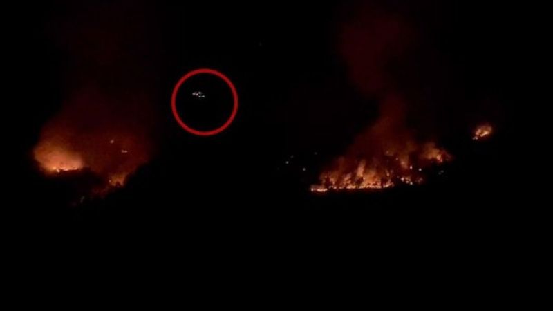 Isparta'daki yangına gece görüşlü helikopterle müdahale