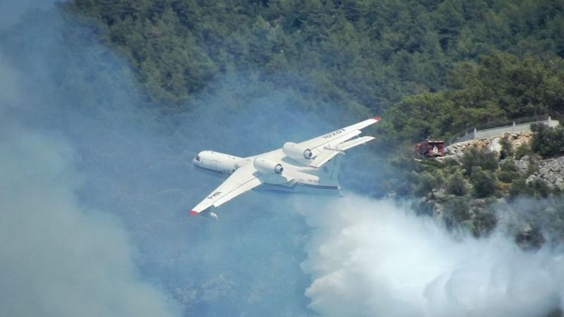 Azerbaycan yangın söndürme uçağından, Dalaman yangınına müdahale