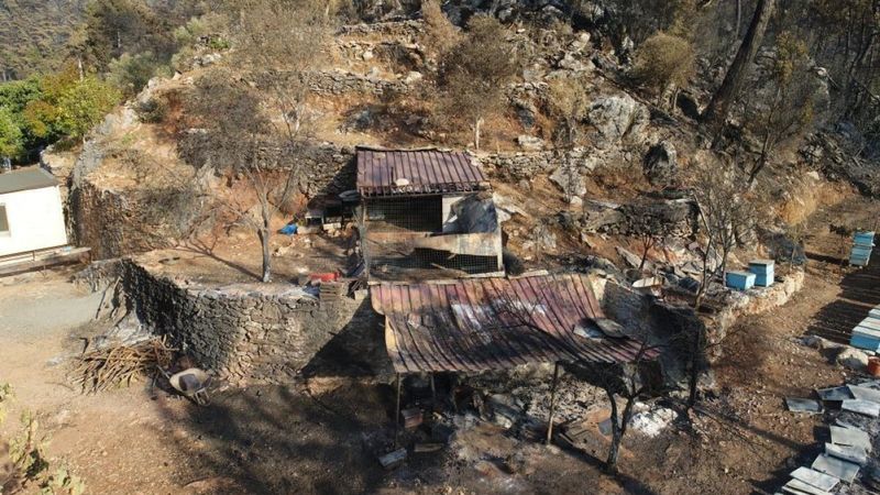 Marmaris yangınından geriye kalanlar görüntülendi