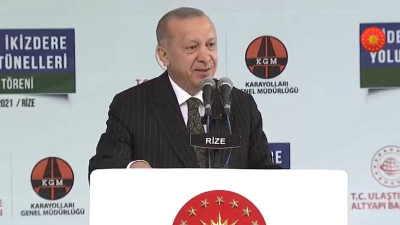 Cumhurbaşkanı Erdoğan, İyidere-İkizdere yolu açılış törenine katıldı