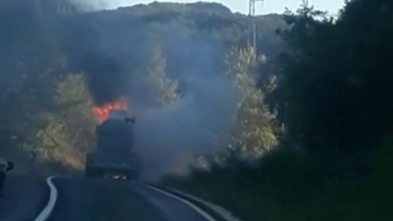 Bursa'da sülfürik asit dolu tanker yandı