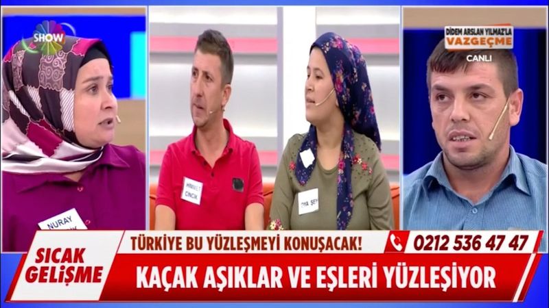 Didem Arslan'da kaçak aşıklar, eşlerinin karşısına el ele çıktı